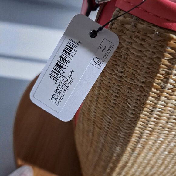 Guess Hot Pink & Tan Bucket Lyria Mini Crossbody Bag NWT - Picture 7 of 12